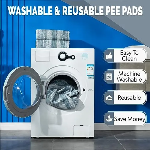 ALTIPOPIC Washable Pee Pads for Dogs, 2 Pack 18'' x 24'' Super Absorbent Reusable Waterproof Dog Pee Pads, Non Slip Puppy Pads, Large Whelping Pads, Heavy Duty Puppy Potty Training Pads