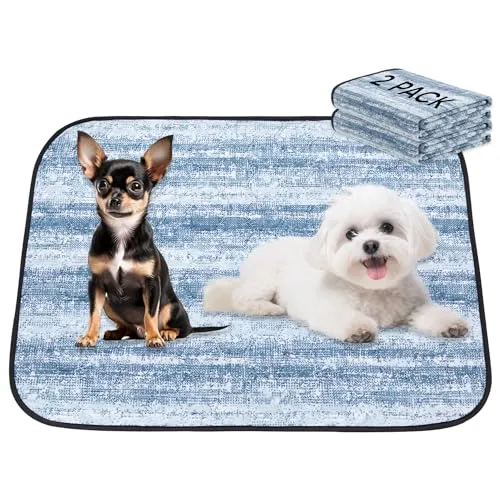 ALTIPOPIC Washable Pee Pads for Dogs, 2 Pack 18'' x 24'' Super Absorbent Reusable Waterproof Dog Pee Pads, Non Slip Puppy Pads, Large Whelping Pads, Heavy Duty Puppy Potty Training Pads