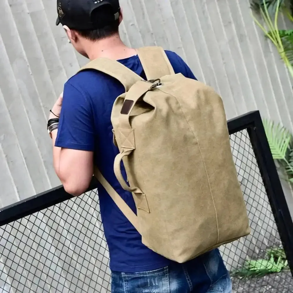 Canvas Fabric Hiking Backpack With Large Capacity