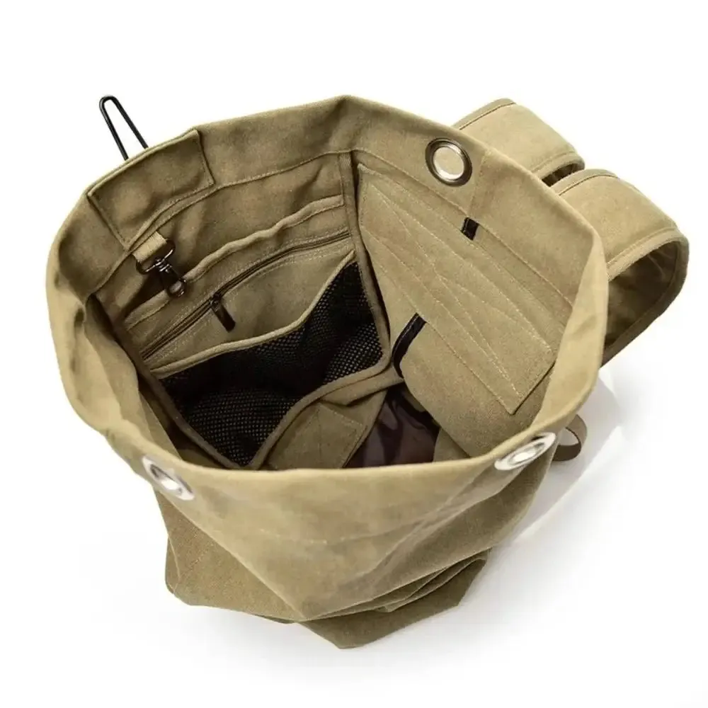 Canvas Fabric Hiking Backpack With Large Capacity