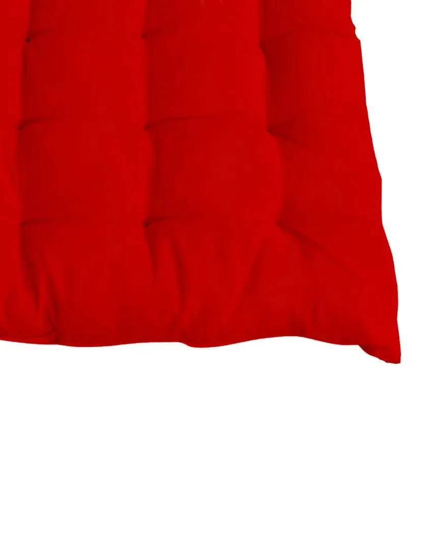 Cozy Red Cotton Chair Pads | 16 x 16 inches