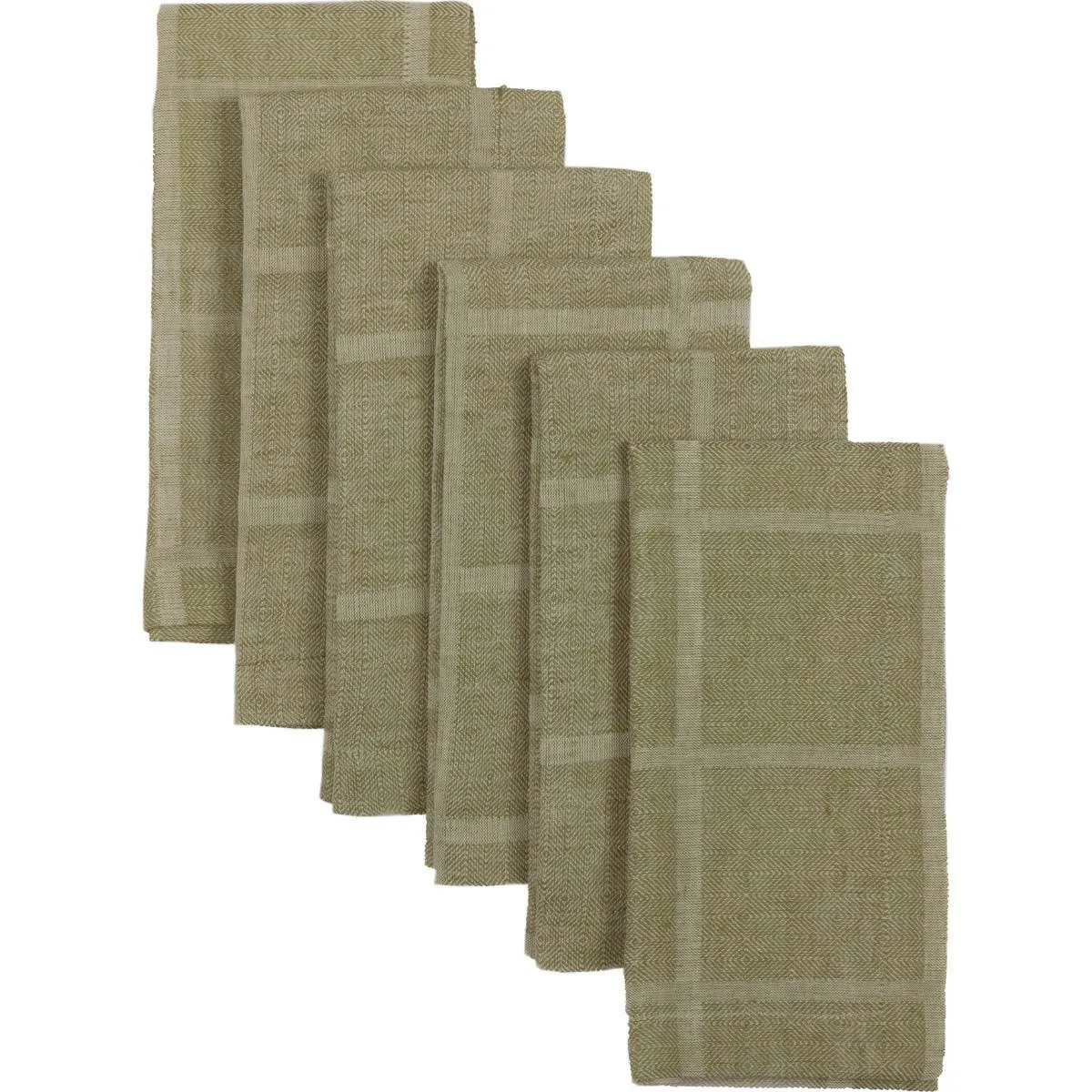 Julie Olive Plaid Napkin Set of 6 18x18 VHC Brands