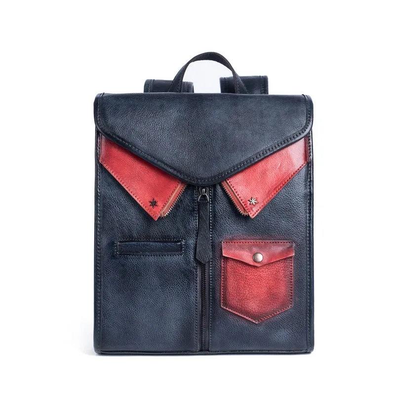 Ladies Small Square Leather Backpack Purse Backpack Bag For Women
