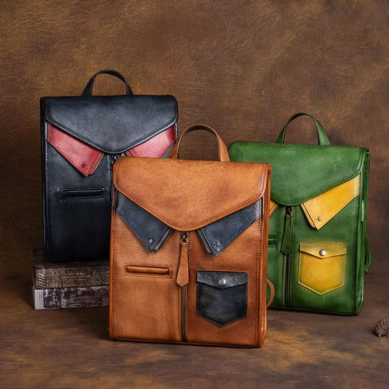 Ladies Small Square Leather Backpack Purse Backpack Bag For Women