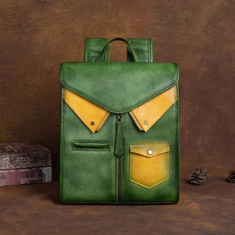 Ladies Small Square Leather Backpack Purse Backpack Bag For Women