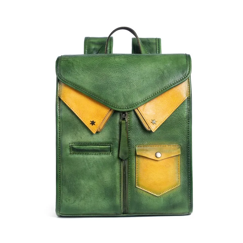 Ladies Small Square Leather Backpack Purse Backpack Bag For Women