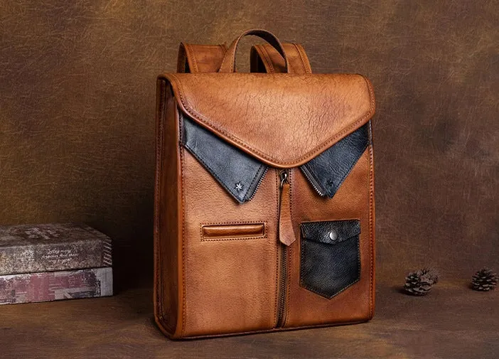 Ladies Small Square Leather Backpack Purse Backpack Bag For Women