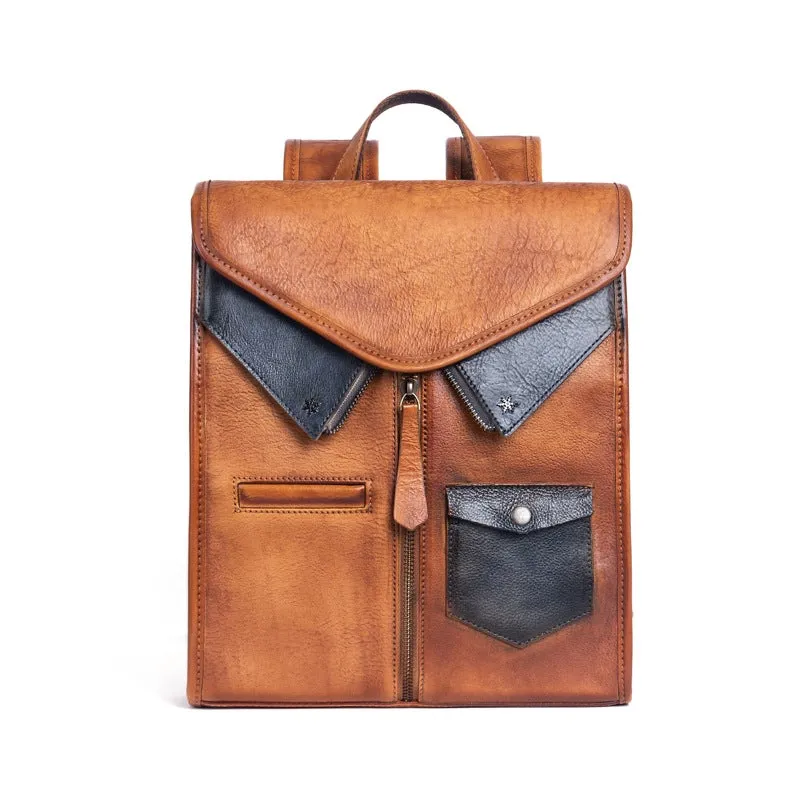Ladies Small Square Leather Backpack Purse Backpack Bag For Women