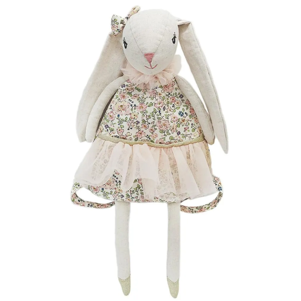 Linen Bunny Stuffed Animal Backpack
