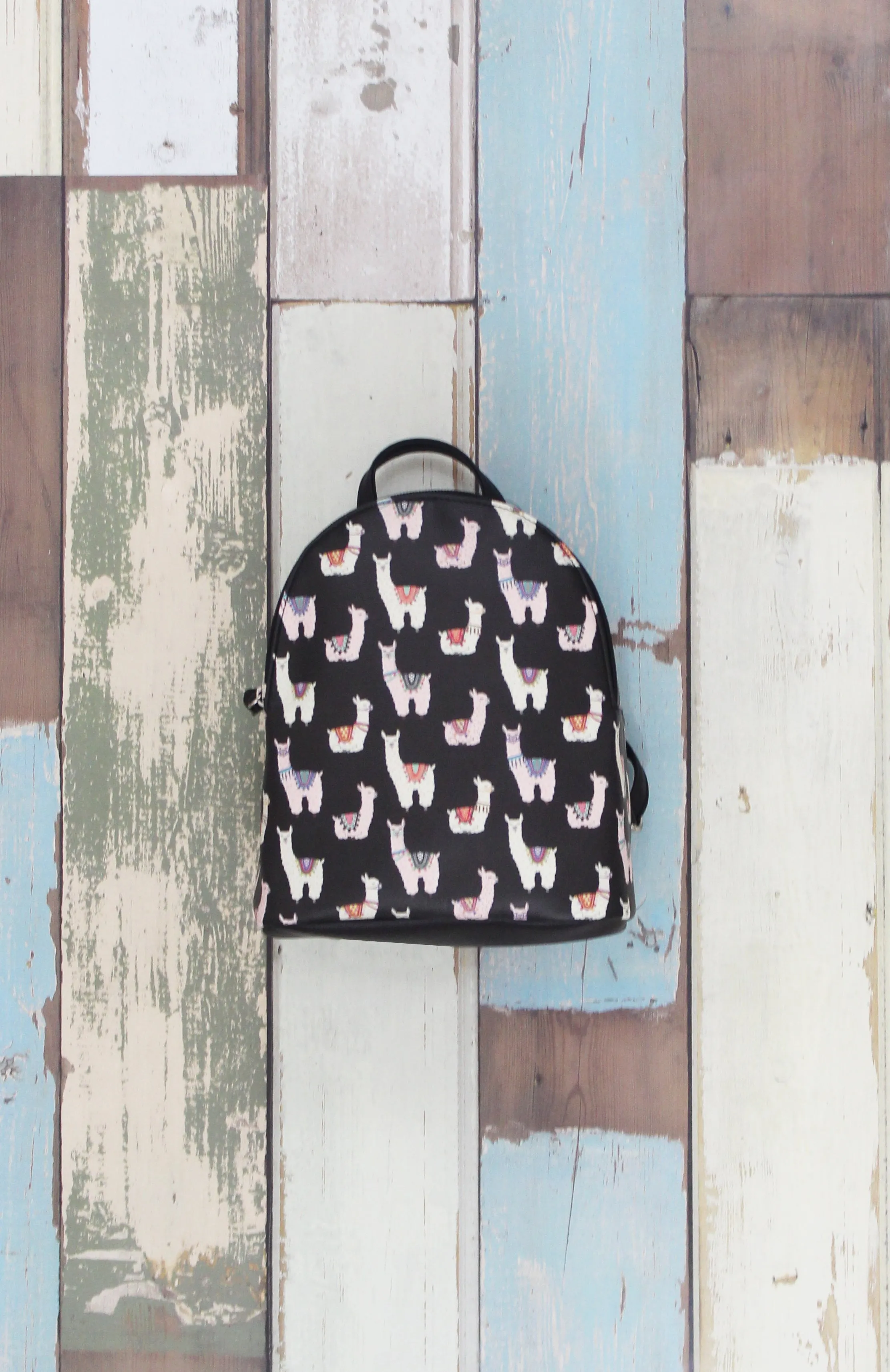 Llamas on Repeat Backpack in Black