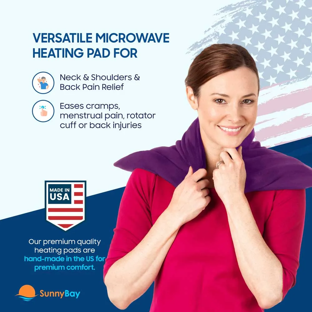 Microwavable Extra Large Body Heat Wrap, 10" x 24", Purple