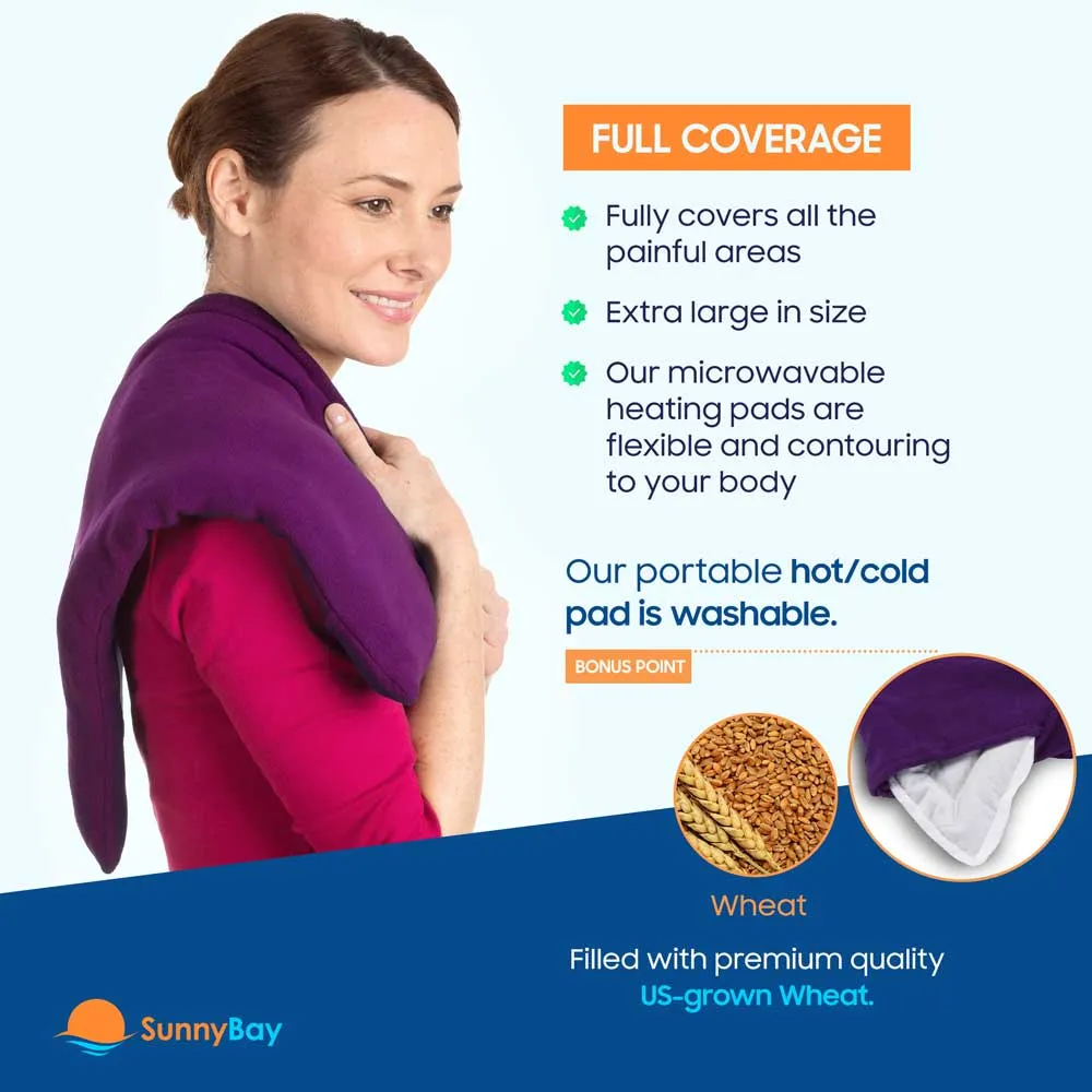 Microwavable Extra Large Body Heat Wrap, 10" x 24", Purple