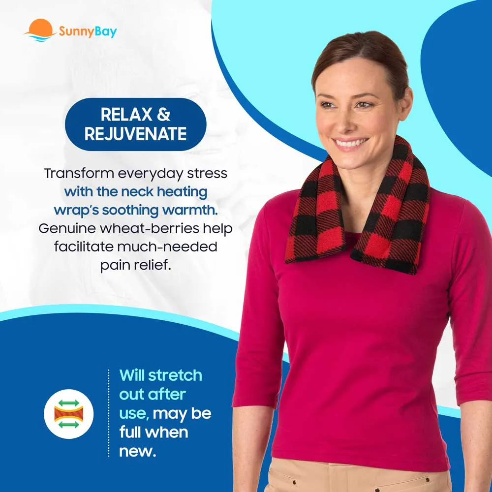 Microwavable Neck Heating Wrap, Wheat Filled, Buffalo Plaid