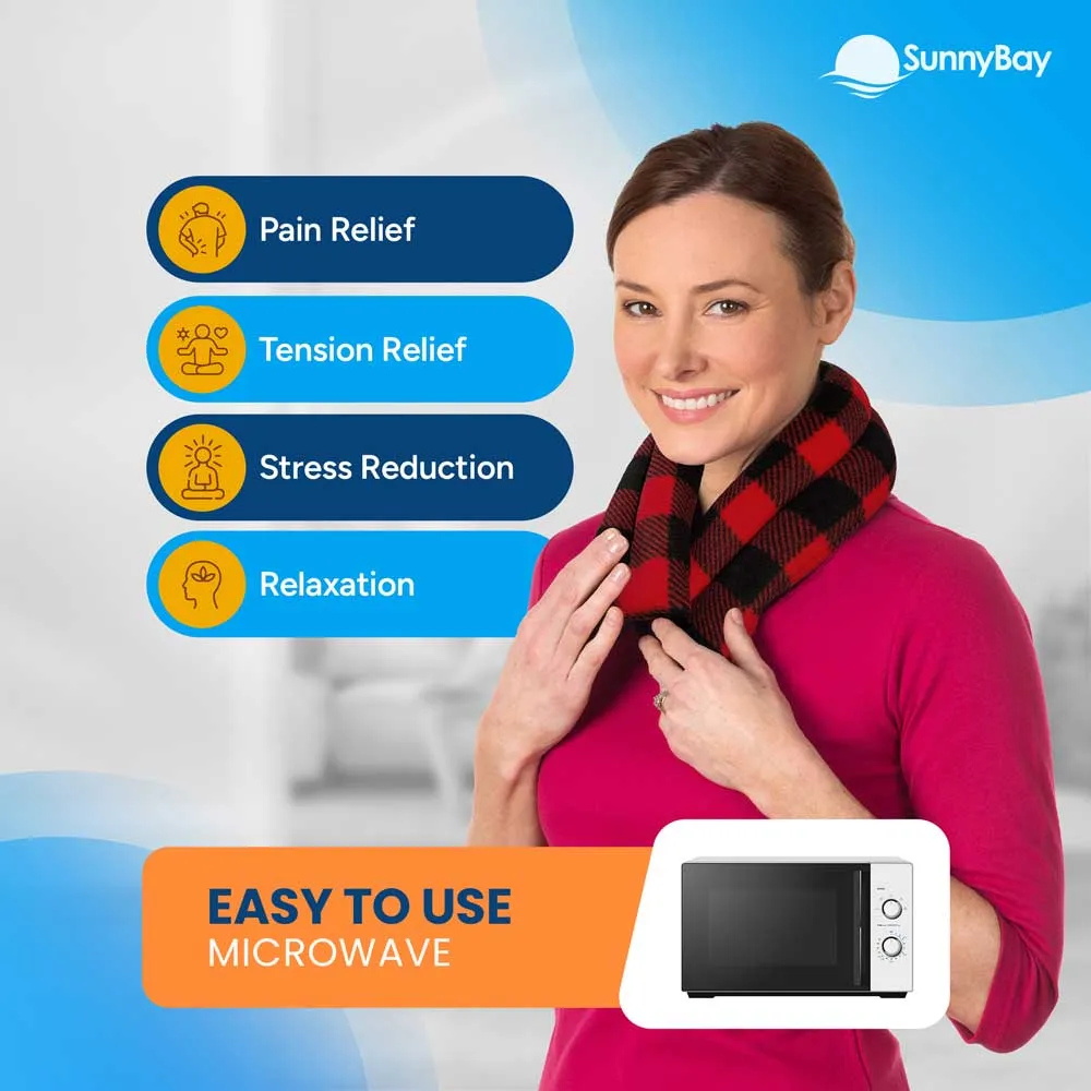 Microwavable Neck Heating Wrap, Wheat Filled, Buffalo Plaid