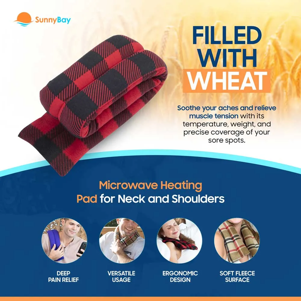 Microwavable Neck Heating Wrap, Wheat Filled, Buffalo Plaid