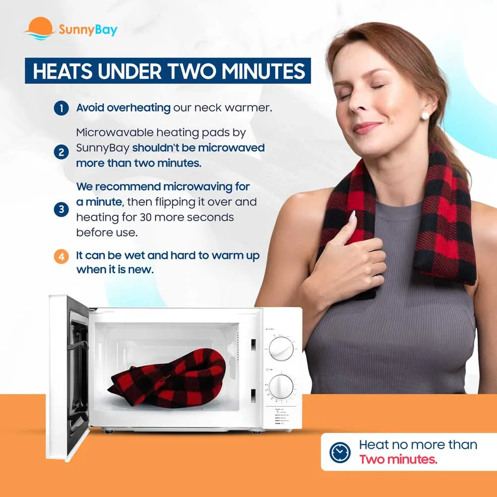 Microwavable Neck Heating Wrap, Wheat Filled, Buffalo Plaid