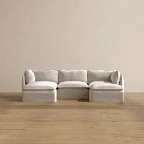 Modular Washable 3-Seater U-Sectional in Mist | Memorix  Seat | Cloud Pillow