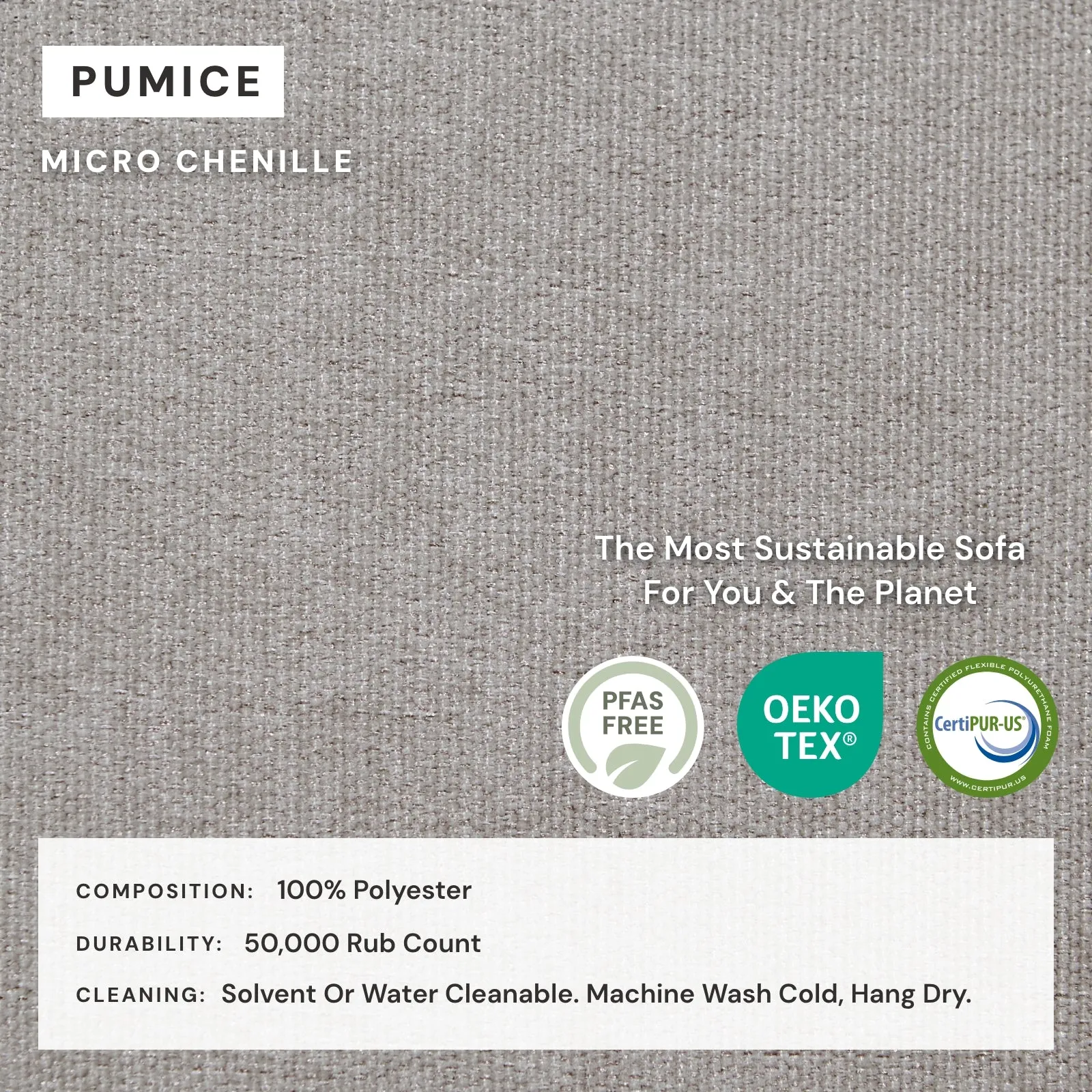 Modular Washable 7-Seater U-Sectional   Ottoman in Pumice | Memorix  Seat | Cloud Pillow