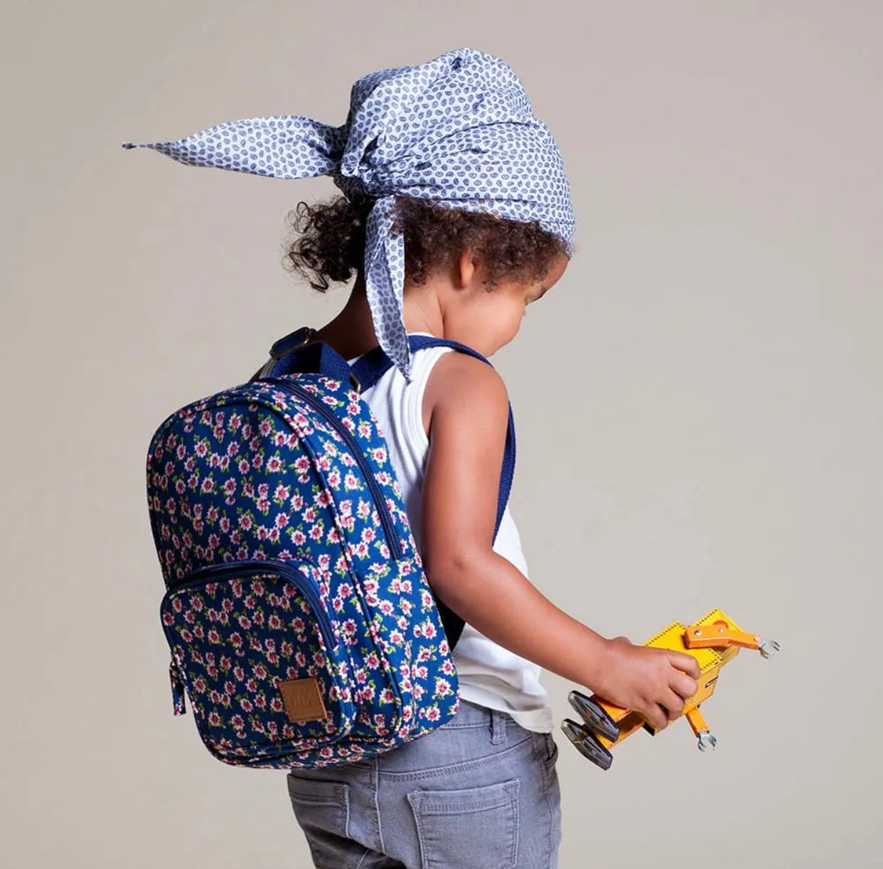 Preschool Mini Backpack: Navy Floral
